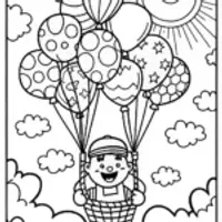 Luigi’s Magical Balloon Adventure Coloring Page