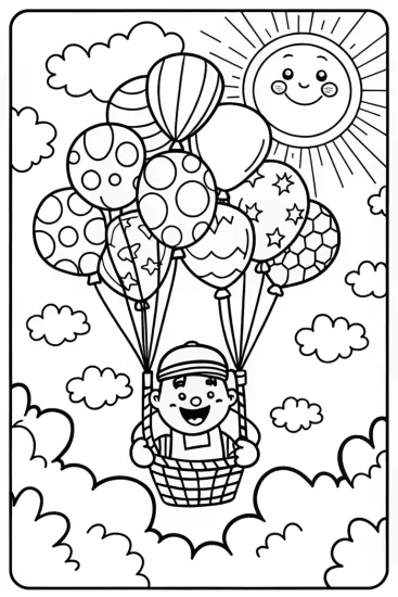 A coloring page of Luigi’s Magical Balloon Adventure Coloring Page