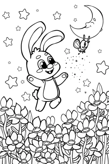 A coloring page of Banban’s Garden Adventure Coloring Page
