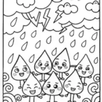 Electrifying Rain Dance Coloring Page