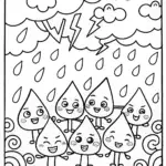 Electrifying Rain Dance Coloring Page