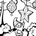 Glimmer the Gnome’s Lantern Festival Coloring Page