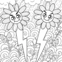 Lightning Bolt Garden Race Coloring Page