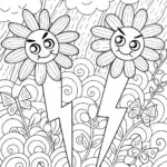 Lightning Bolt Garden Race Coloring Page