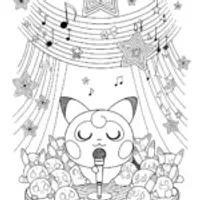 Jigglypuff’s Magical Concert Coloring Page