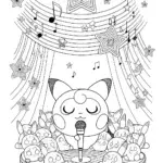 Jigglypuff’s Magical Concert Coloring Page