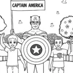 Captain America’s Shield of Peace Coloring Page