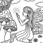 Garden of Dreams Fairy Coloring Page