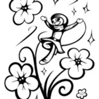 Dancing Ninja in the Garden of Stars Coloring Page