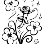 Dancing Ninja in the Garden of Stars Coloring Page
