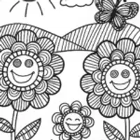Flower Friends Parade Coloring Page