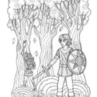 Champions Training in the Enchanted Forest Coloring Page
