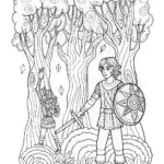 Champions Training in the Enchanted Forest Coloring Page