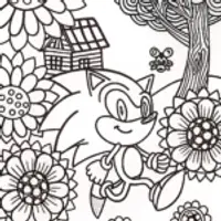 Sonic’s Magical Garden Race Coloring Page
