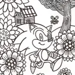 Sonic’s Magical Garden Race Coloring Page