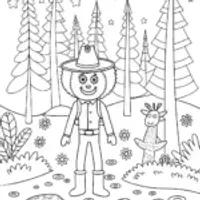 Huggy Wuggy’s Enchanted Forest Adventure Coloring Page