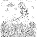 Barbie’s Dreamy Starlit Garden Coloring Page