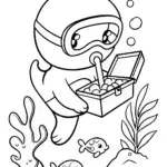 Charmander’s Underwater Adventure Coloring Page