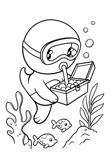 A coloring page of Charmander’s Underwater Adventure Coloring Page