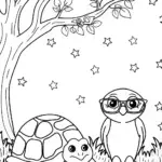 Summer Starry Night Adventure Coloring Page