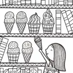 The Ice Cream Library Adventure Coloring Page