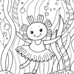 Axolotl’s Underwater Spellbinding Dance Coloring Page