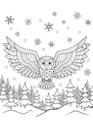 A coloring page of Bubbling Frosmoth’s Winter Wonderland Coloring Page