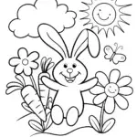 Bouncy Bunny and the Colorful Carrots Coloring Page
