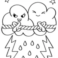 Lightning Bolt Tug-of-War Coloring Page