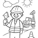 Blippi’s Exciting Construction Adventure Coloring Page