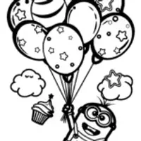 Minion’s Dreamy Balloon Adventure Coloring Page