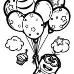 Minion’s Dreamy Balloon Adventure Coloring Page