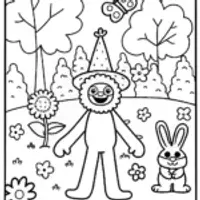 Huggy Wuggy’s Magical Garden Fiesta Coloring Page