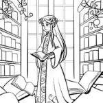 Lira the Fairy Librarian Coloring Page