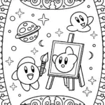 Kirby’s Galactic Art Adventure Coloring Page