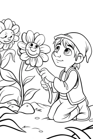 A coloring page of Bowser’s Garden Adventure Coloring Page