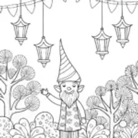 Gnome at the Bubble Festival Coloring Page