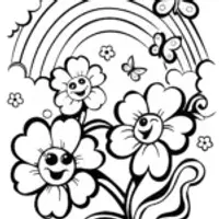 The Whimsical Flower Garden of Dreams Coloring Page