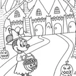Minnie Mouse’s Trick or Treat Adventure Coloring Page