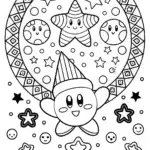 Kirby’s Celestial Festival Coloring Page