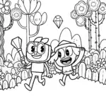 Bluey and Bingo’s Magical Treasure Hunt Coloring Page