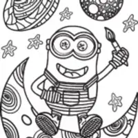Minion’s Galactic Art Adventure Coloring Page