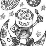 Minion’s Galactic Art Adventure Coloring Page