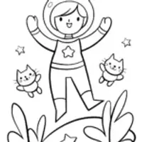 Gabby’s Space Adventure Coloring Page