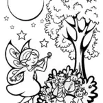 The Fairy and the Moonlit Symphony Coloring Page