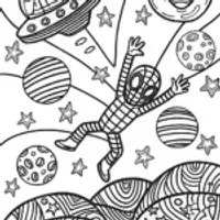 Miles Morales’ Cosmic Adventure Coloring Page