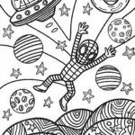Miles Morales’ Cosmic Adventure Coloring Page