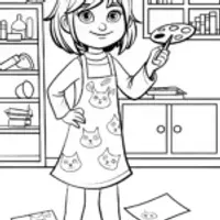 Gabby’s Cat Craft Studio Coloring Page