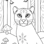 The Panther and the Spirit of the Forest Coloring Page