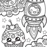 Cupcake rocket in the starry skies